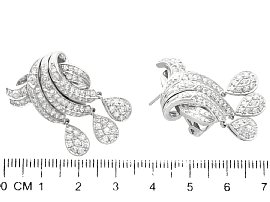 Platinum Diamond Drop Earrings for Sale Size