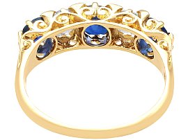 Edwardian Sapphire and Diamond Five Stone Ring