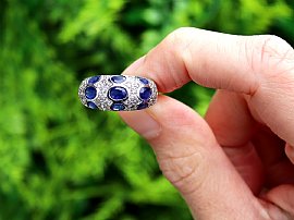 1980s Sapphire and Diamond Ring for Sale