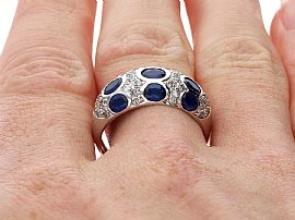 1980s Sapphire and Diamond Ring Wearing