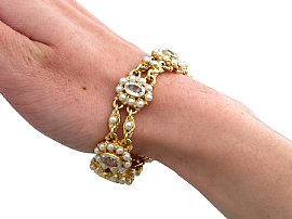 Wearing Rock Crystal Bracelet with Pearls