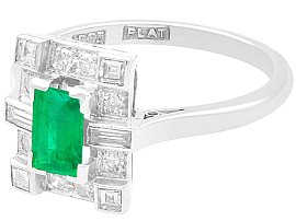 0.50 Carat Emerald Ring with Diamonds for Sale