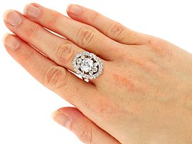 Wearing 1920s Large Diamond Ring