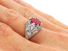 Antique Burmese Ruby Ring Wearing