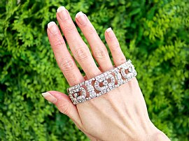 Art Deco Platinum Diamond Bracelet Outside