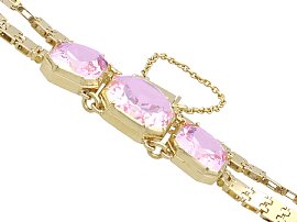 Pink Topaz Bracelet in Yellow Gold for Sale