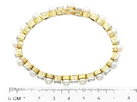 Pearl and Diamond Line Bracelet