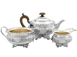 19th Century Tea Set in Sterling Silver