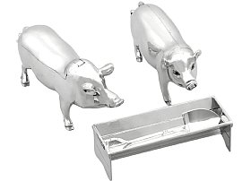 Victorian Sterling Silver Pig Condiment Set