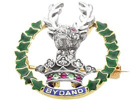 Gordon Highlanders Brooch with Diamonds
