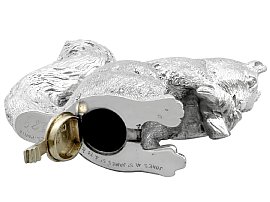 Sterling Silver Squirrel Condiment Set Open