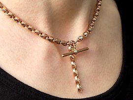 Albert Chain Necklace Gold Wearing