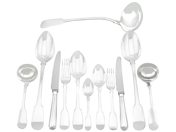 Fiddle Pattern Silver Cutlery Set