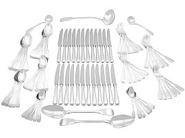 Fiddle Pattern Silver Cutlery Full Set