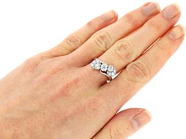 Antique Trilogy Twist Engagement Ring for Sale Wearing Image