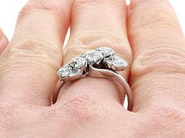 Antique Trilogy Twist Engagement Ring for Sale on the Hand