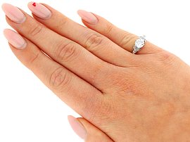 Platinum Engagement Ring shown on hand