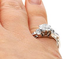 1930s Platinum Engagement Ring modelled