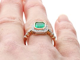 Colombian Emerald Engagement Ring Wearing