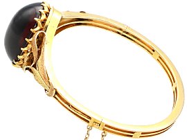 Garnet Bangle Bracelet in Gold for Sale