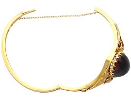 Garnet Bangle Bracelet in Gold for Sale Open