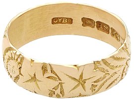 floral gold wedding band