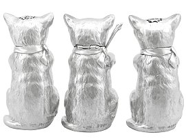 Sterling Silver Cat Condiment Set