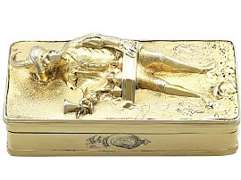 19th Century Sterling Silver Gilt Table Snuff Box