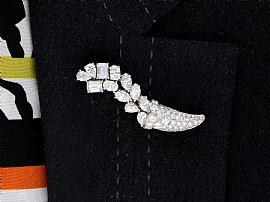 Wearing Diamond Cornucopia Brooch
