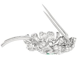 Large Diamond Floral Brooch Open