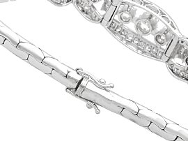1930s Diamond Bracelet in White Gold fastening 
