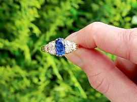 Edwardian Sapphire and Diamond Ring Outside 