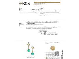 Emerald and Pearl Drop Earrings certificate 