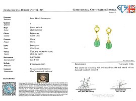 Emerald and Pearl Drop Earrings certificate