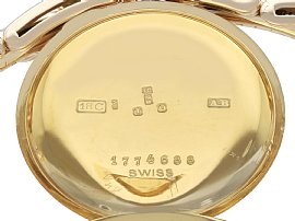 Ladies Yellow Gold Watch with Diamonds hallmarks