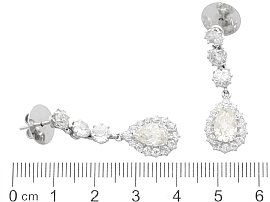 Measurements Pear Cut Diamond Drop Earrings for Sale