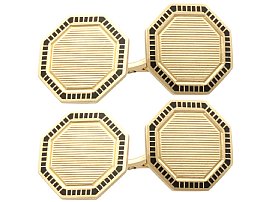 Vintage 18ct Yellow Gold and Enamel Cartier Cufflinks; C8540