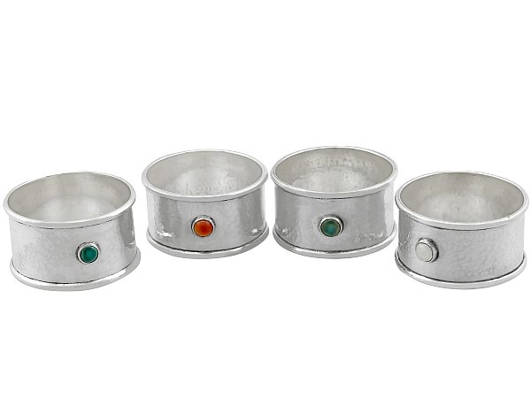 Set of 4 Sterling Silver Napkin Rings