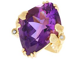 28.83ct Amethyst and Diamond Dress Ring in 14ct Yellow Gold
