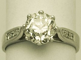 SOLD - 2.02 Ct Diamond and 18 ct White Gold Ring - Antique & Contemporary