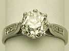 2.02 Ct Diamond and White Gold Ring - Antique Diamond / Modern Setting