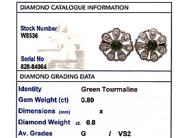 Tourmaline and Diamond Earrings Grading