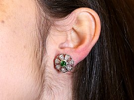 Tourmaline and Diamond Earrings Wearing