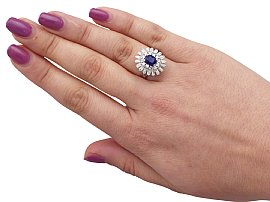 sapphire and diamond cocktail ring wearing