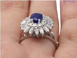 sapphire and diamond cocktail ring wearing