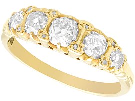 1.78ct Diamond, 18ct Yellow Gold, Five Stone Ring - Antique Circa 1890