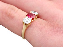 wearing antique ruby ring