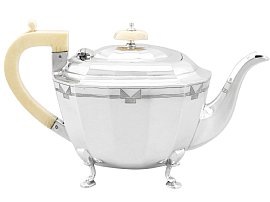 Sterling Silver Teapot by Viner's Ltd - Art Deco - Antique George V (1935); W8673