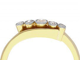 Antique 5 Stone Diamond Twist Ring in Gold
