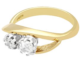 Two Stone Diamond Ring Yellow Gold